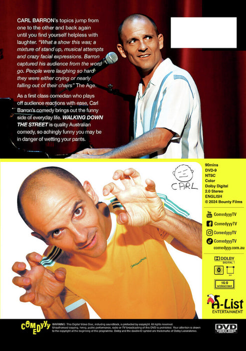 Carl Barron: Walking Down The Street (MOD) (DVD Movie) - back cover art