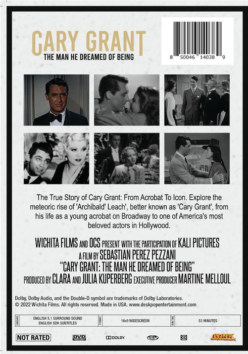Cary Grant, The Man He Dreamed of Being (MOD) (DVD Movie) - back cover art