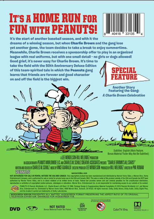 Charlie Brown's All-Stars 50th Anniversary Deluxe Edition (MOD) (DVD Movie) - back cover art
