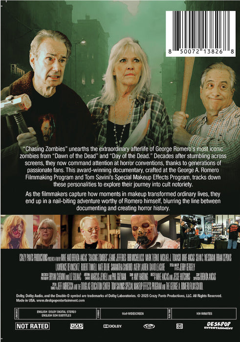 Chasing Zombies: A Tribute to George Romero (MOD) (DVD Movie) - back cover art