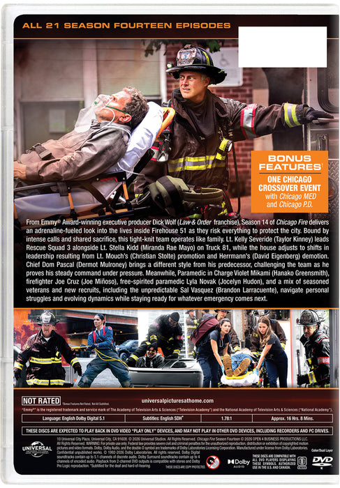 Chicago Fire: Season Fourteen (MOD) (DVD Movie) - back cover art