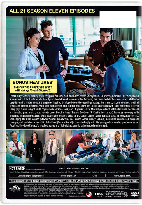 Chicago Med: Season Eleven (MOD) (DVD Movie) - back cover art