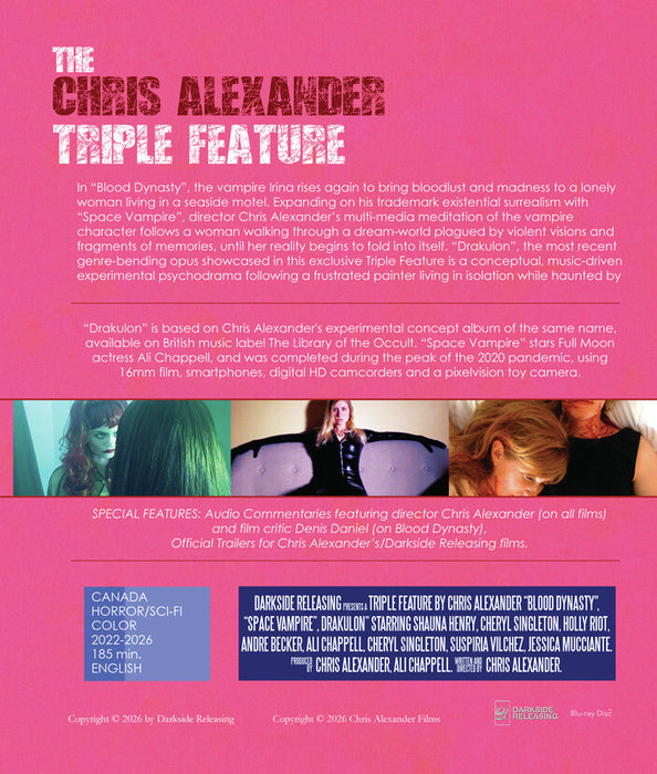 Chris Alexander Triple Feature (Bloody Dynasty - Space Vampire - Drakulon) (MOD) (BluRay Movie) - back cover art