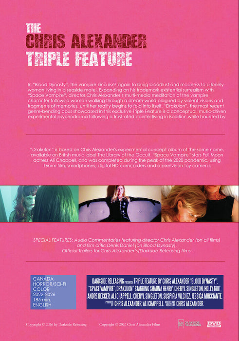 Chris Alexander Triple Feature (Bloody Dynasty - Space Vampire - Drakulon) (MOD) (DVD Movie) - back cover art
