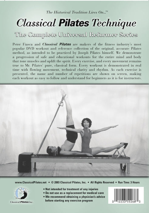Classical Pilates: Complete Universal Reformer (MOD) (DVD Movie) - back cover art