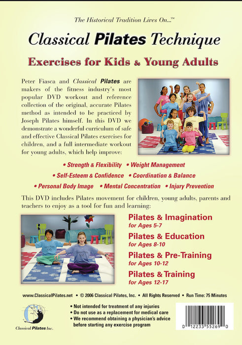 Classical Pilates: Kids And Young Adults (MOD) (DVD Movie) - back cover art
