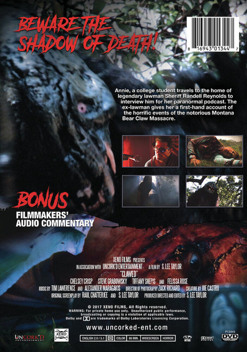 Clawed (MOD) (DVD Movie) - back cover art
