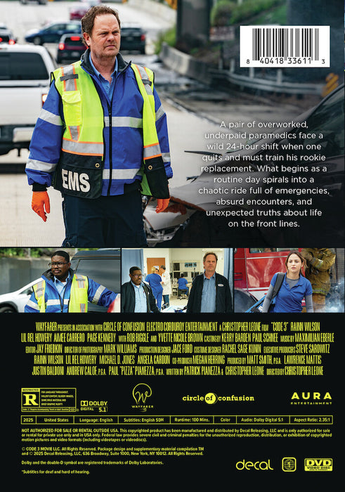 Code 3 (MOD) (DVD Movie) - back cover art