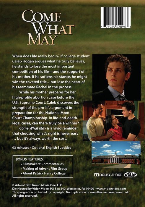 Come What May (MOD) (DVD Movie) - back cover art