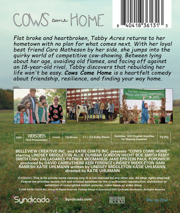 Cows Come Home (INSTITUTION COPY with limited public performance rights) (MOD) (BluRay Movie) - back cover art