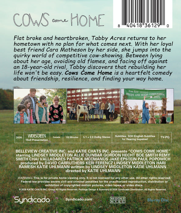 Cows Come Home (MOD) (BluRay Movie) - back cover art