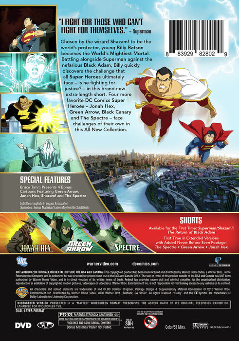 DC Showcase: Superman/Shazam!: The Return of Black Adam (MOD) (DVD Movie) - back cover art