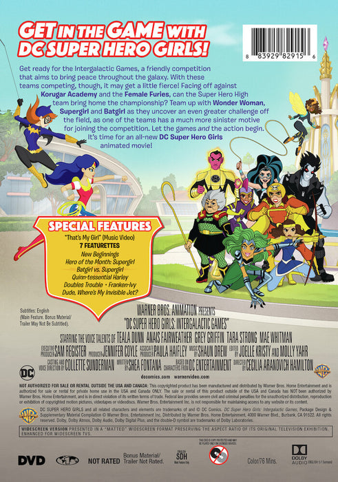 DC Super Hero Girls: Intergalactic Games (MOD) (DVD Movie) - back cover art