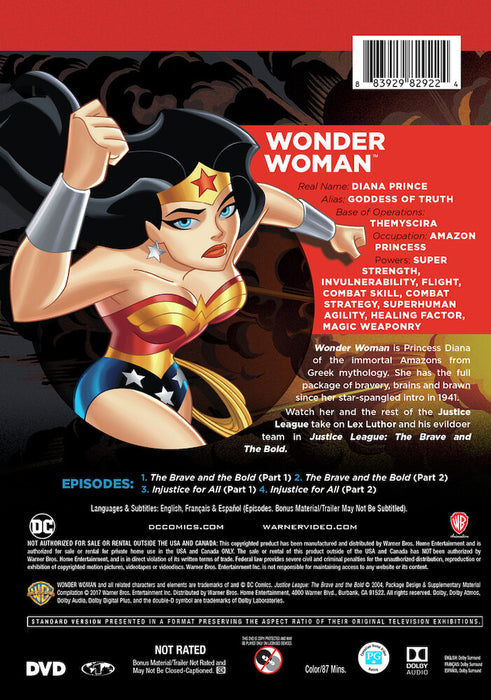 DC Super Heroes: Wonder Woman (MOD) (DVD Movie) - back cover art