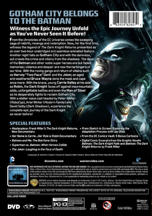 DCU: Batman: The Dark Knight Returns Deluxe Edition (MOD) (DVD Movie) - back cover art