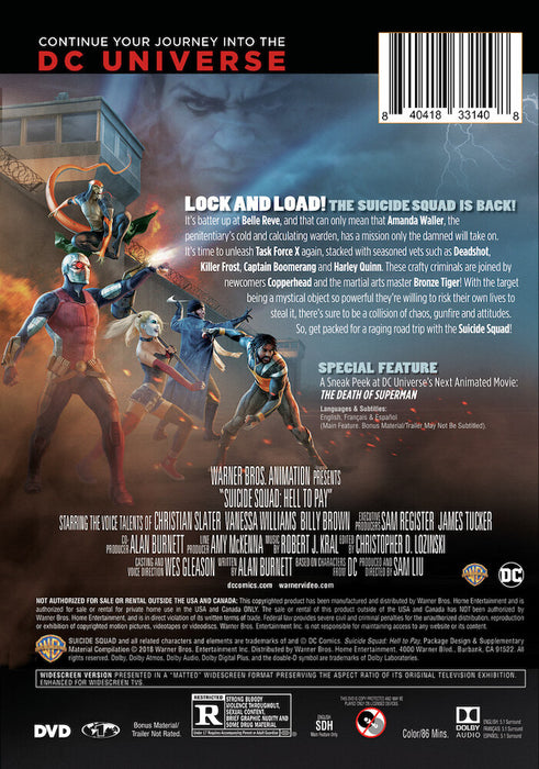 DCU: Suicide Squad: Hell To Pay (MOD) (DVD Movie) - back cover art
