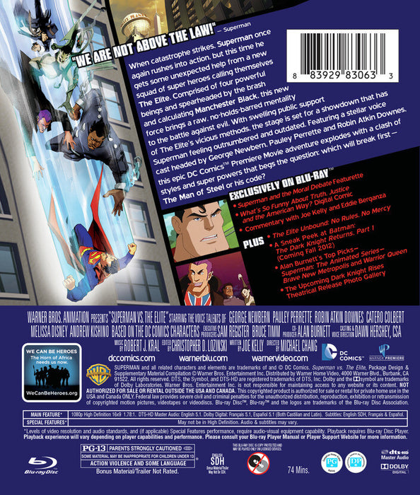 DCU: Superman vs. The Elite (MOD) (BluRay Movie) - back cover art