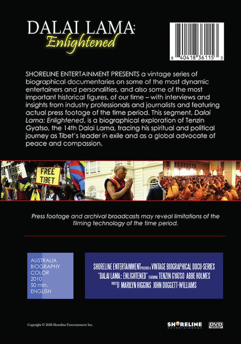 Dalai Lama: Enlightened (MOD) (DVD Movie) - back cover art
