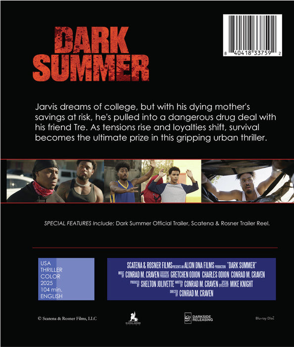Dark Summer (MOD) (BluRay Movie) - back cover art