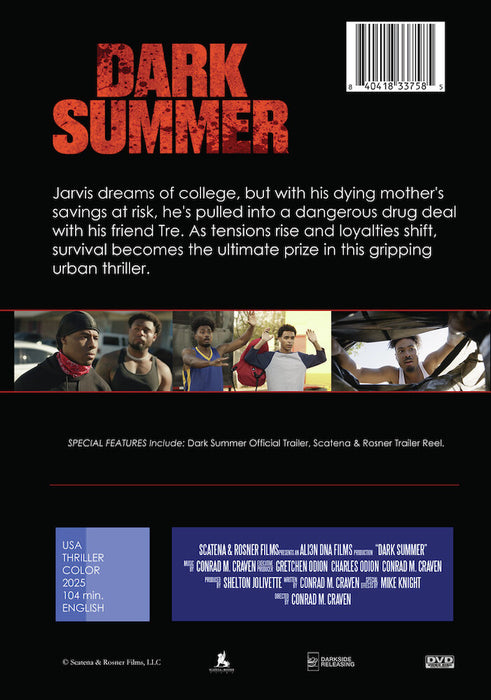 Dark Summer (MOD) (DVD Movie) - back cover art