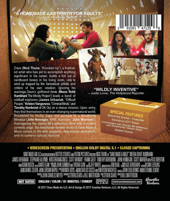 Dave Made a Maze (MOD) (BluRay Movie) - back cover art