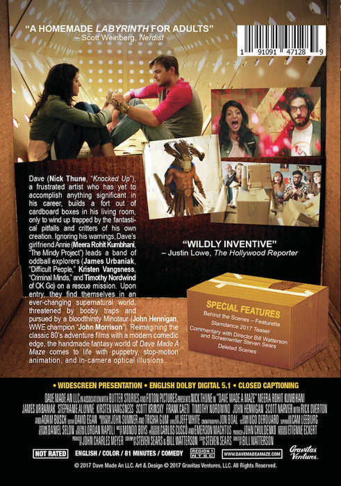 Dave Made a Maze (MOD) (DVD Movie) - back cover art