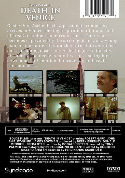 Death In Venice (INSTITUTION COPY with limited public performance rights) (MOD) (DVD Movie) - back cover art