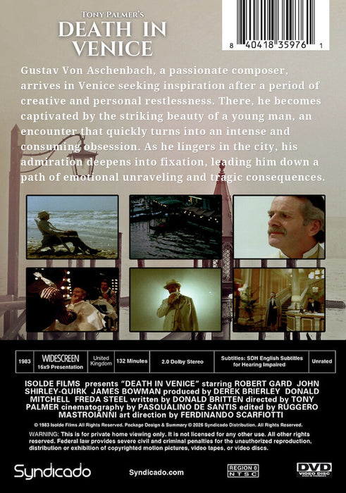 Death In Venice (MOD) (DVD Movie) - back cover art