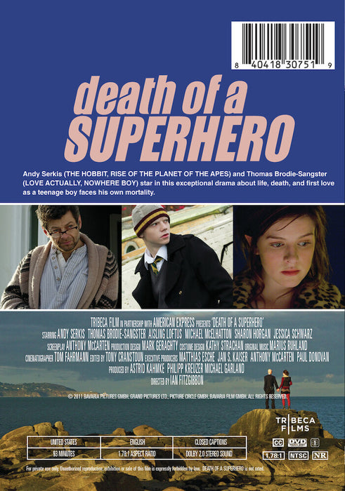 Death of a Superhero (MOD) (DVD Movie) - back cover art