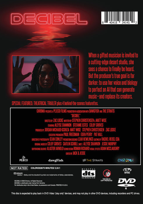 Decibel (MOD) (DVD Movie) - back cover art