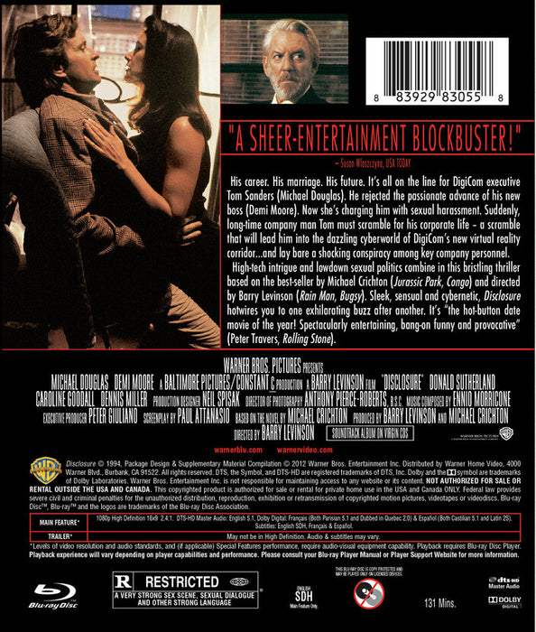 Disclosure (MOD) (BluRay Movie) - back cover art