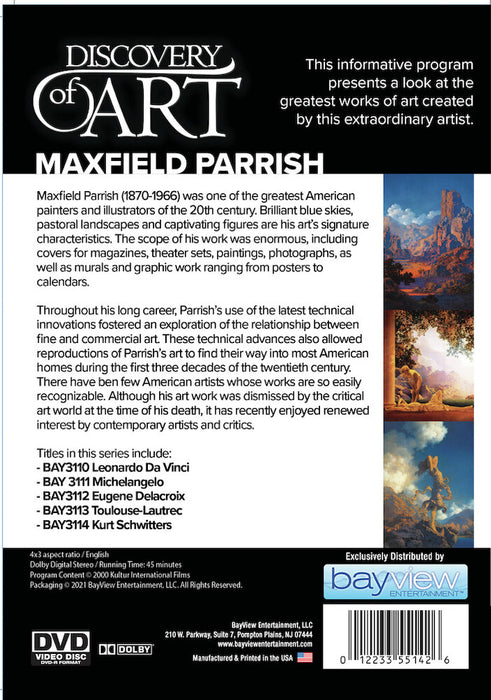 Discovery Of Art: Maxfield Parrish (MOD) (DVD Movie) - back cover art