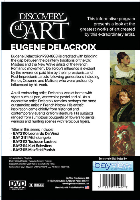 Discovery of Art: Eugene Delacroix (MOD) (DVD Movie) - back cover art