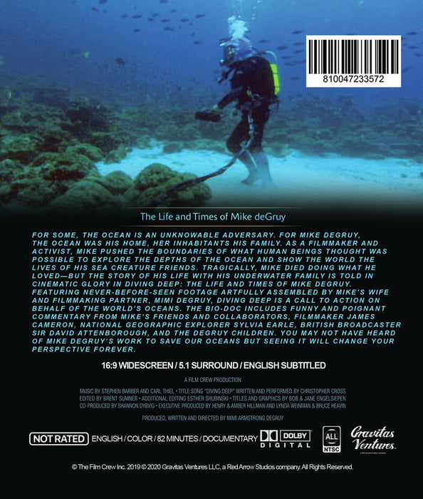 Diving Deep: The Life and Times of Mike deGruy (MOD) (BluRay Movie) - back cover art