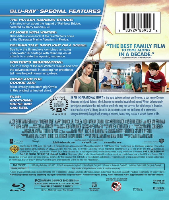Dolphin Tale (MOD) (BluRay Movie) - back cover art