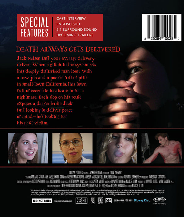 Don't Answer (MOD) (BluRay Movie) - back cover art