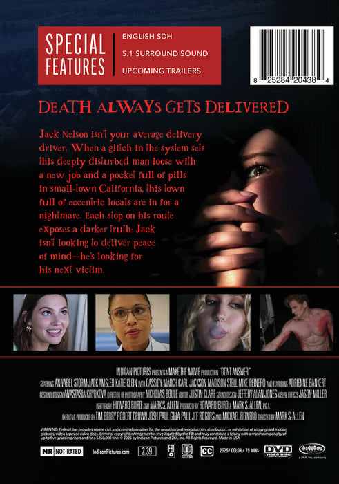 Don't Answer (MOD) (DVD Movie) - back cover art