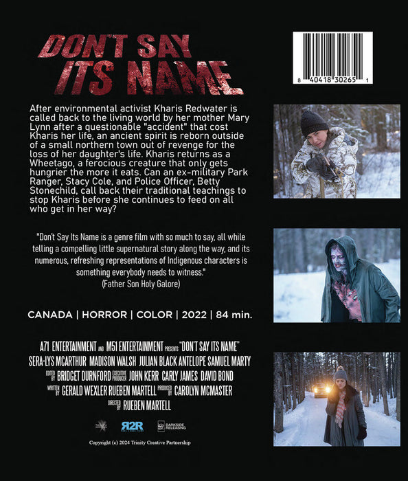 Don't Say Its Name (MOD) (BluRay Movie) - back cover art