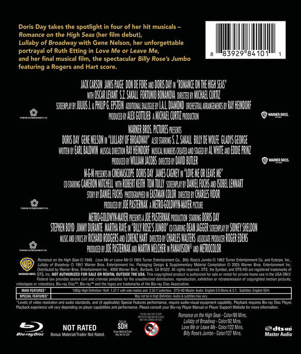 Doris Day 4-Film Collection (MOD) (BluRay Movie) - back cover art