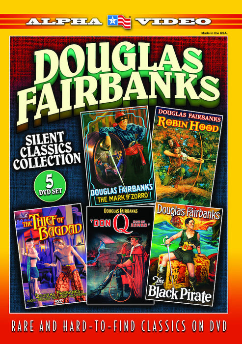 Douglas Fairbanks Silent Classics Collection (The Mark of Zorro / Robin Hood / The Thief of Bagdad / Don Q, Son of Zorro / The Black Pirate) (MOD) (DVD Movie) - movie cover art