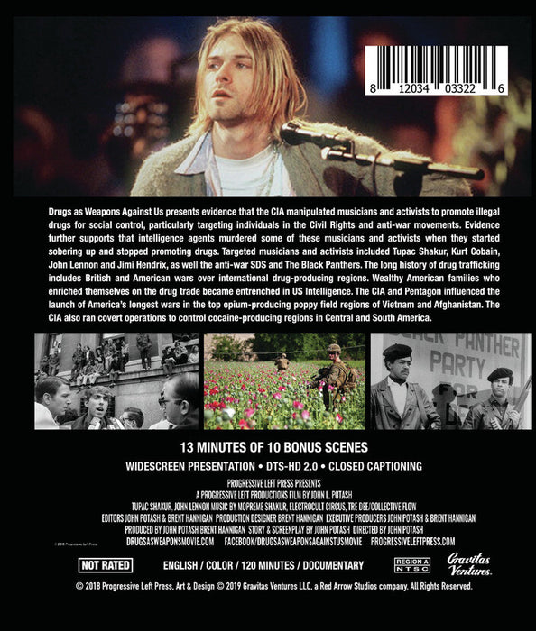 Drugs as Weapons Against Us: The CIA War on Musicians and Activists (MOD) (BluRay Movie) - back cover art