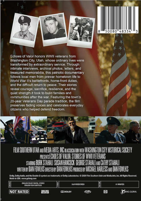 Echoes of Valor: Stories of WWII Veterans (MOD) (DVD Movie) - back cover art