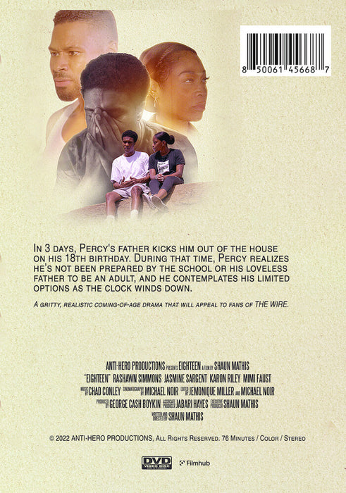 Eighteen (MOD) (DVD Movie) - back cover art
