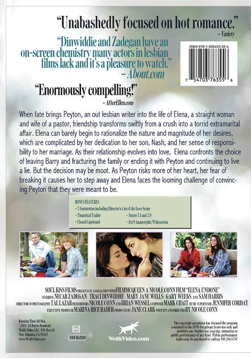 Elena Undone (MOD) (DVD Movie) - back cover art