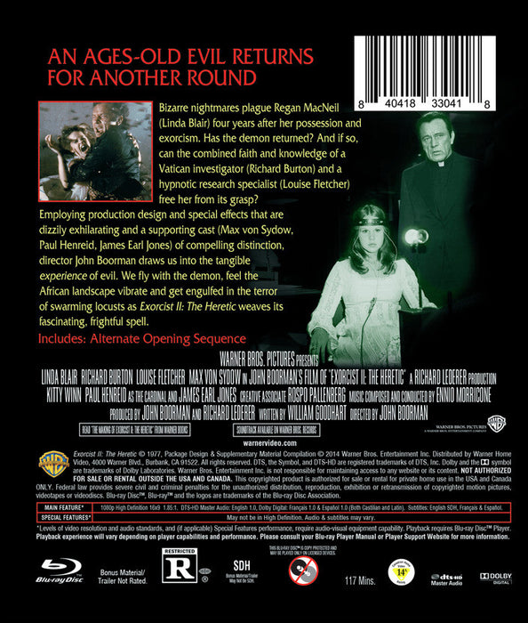 Exorcist 2: The Heretic (MOD) (BluRay Movie) - back cover art