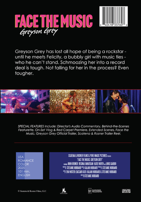 Face The Music, Greyson Grey - Special Edition (MOD) (DVD Movie) - back cover art