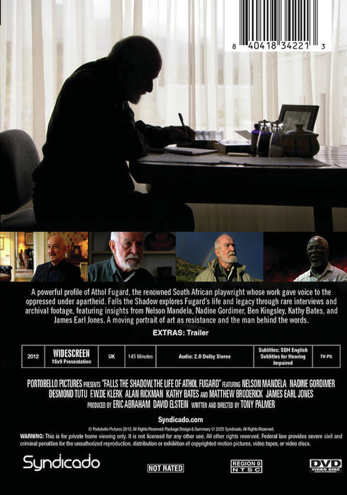 Falls The Shadow, The Life Of Athol Fugard (INSTITUTION COPY with limited public performance rights) (MOD) (DVD Movie) - back cover art