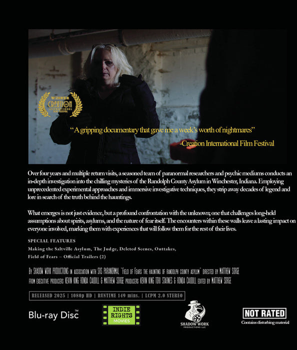 Field of Fears: The Haunting of Randolph County Asylum (MOD) (BluRay Movie) - back cover art