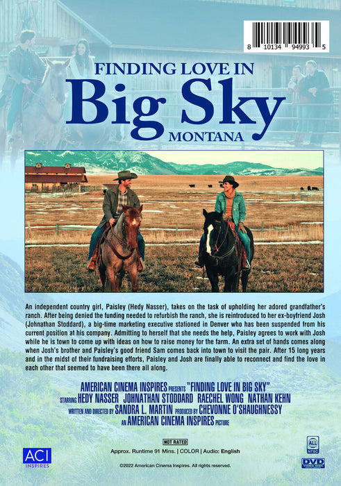 Finding Love in Big Sky (MOD) (DVD Movie) - back cover art
