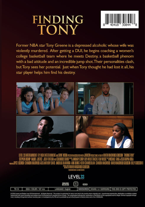 Finding Tony (MOD) (DVD Movie) - back cover art